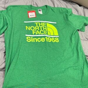 The North Face Vibrant Green Tee with Yellow Logo
